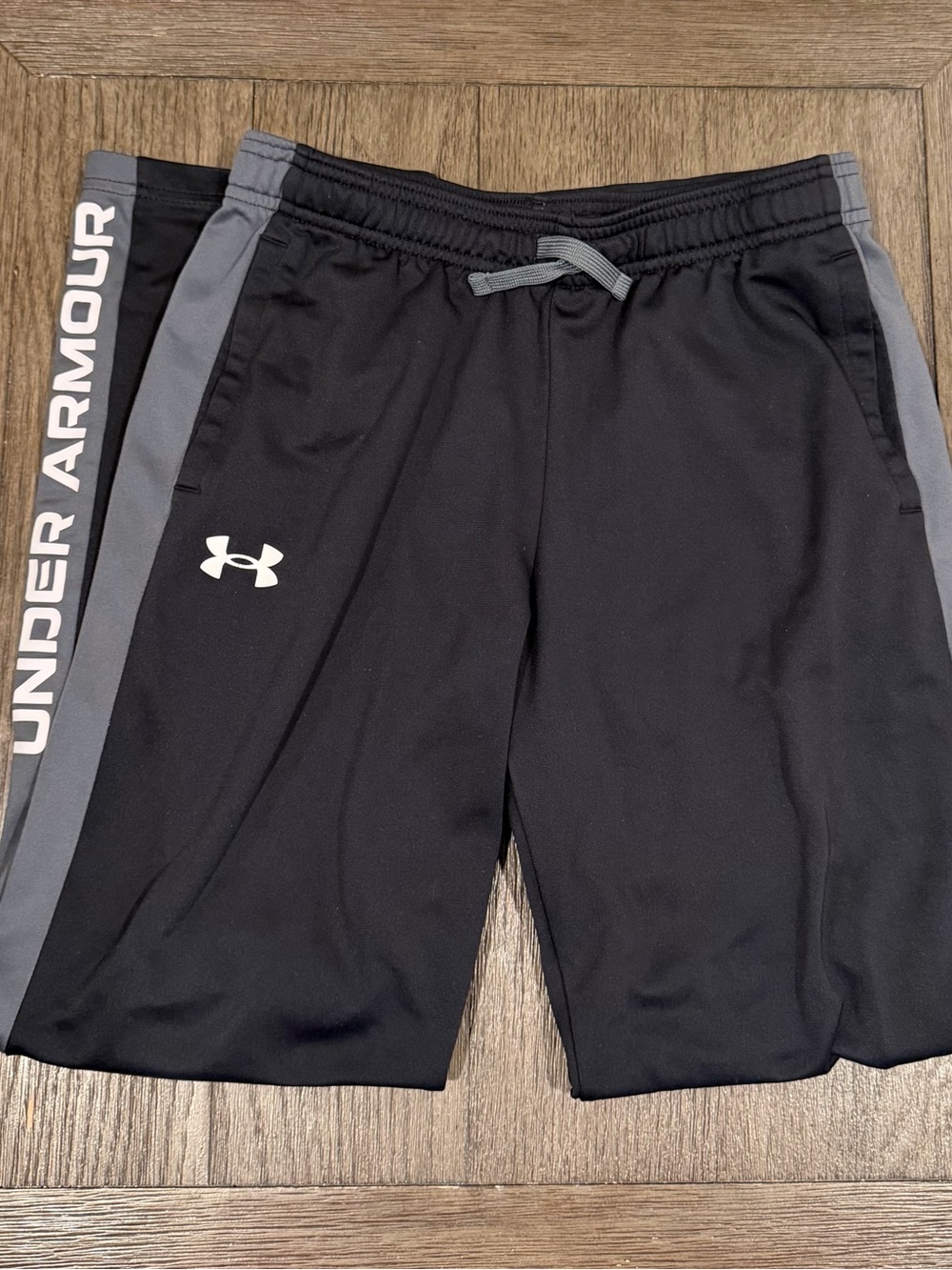 Under Armour Boys Youth YLG Black Performance Track Pants Loose Fit